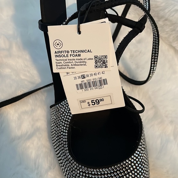 NWT Zara rhinestone open back pointy toe heels - Picture 6 of 7